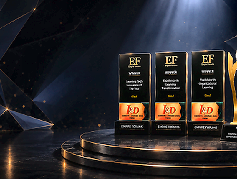 Empire Forums award trophies displayed on stage